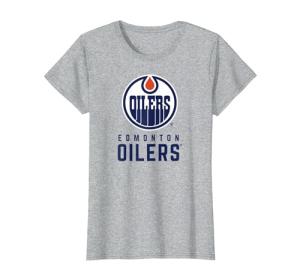 Edmonton Oilers Power Play Gray Officially Licensed T-Shirt, Women, Heather Grey, Large