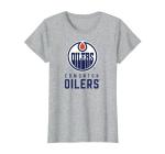 Edmonton Oilers Power Play Gray Officially Licensed T-Shirt, Women, Heather Grey, Large