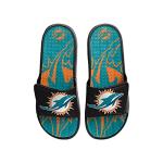 FOCO Miami Dolphins NFL Mens Colorblock Big Logo Gel Slides - L