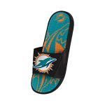 FOCO Miami Dolphins NFL Mens Colorblock Big Logo Gel Slides - L