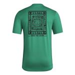 Adidas Mens Austin FC Pre-Game Short Sleeve Soccer T-Shirt,Kelly/Austin Fc,Large