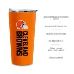 Rico Industries NFL Football Cleveland Browns 18oz Soft Touch, Easy Grip Tumbler