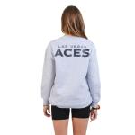 Ultra Game WNBA Official Womens Velvet Plush Crew Sweatshirt, Las Vegas Aces, Heather Gray, Medium