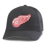 AMERICAN NEEDLE Unisex Detroit Red Wings Officially Licensed NHL Valin Adjustable Snapback Baseball Trucker Hat (EM002A-DRW-BLK)