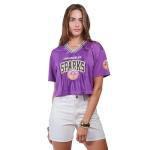Ultra Game WNBA Official Womens Super Soft Mesh Crop Top T-Shirt, Los Angeles Sparks, Team Color, Small