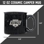 Rico Industries NHL Hockey Los Angeles Kings Black Speckle 12oz Laser Engraved Campfire Mug