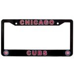 EliteAuto3K License Plate Frame Cover for Chicago Cubs Fans – Black – 12.25” x 6.25” - Ideal Gift for Sports Fans & Supporters – Slim Design, Small