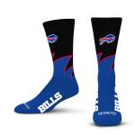 For Bare Feet NFL BUFFALO BILLS Black Wave Crew Sock Team Color LARGE