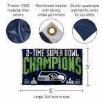 Seattle Seahawks 2 Time Super Bowl Champions Banner Flag