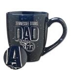 Rico Industries NFL Football Tennessee Titans Dad Navy 16 oz Team Color Laser Engraved Speckled Ceramic Coffee Mug