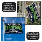 Seattle Seahawks 2 Time Super Bowl Champions Banner Flag