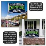 Seattle Seahawks 2 Time Super Bowl Champions Banner Flag