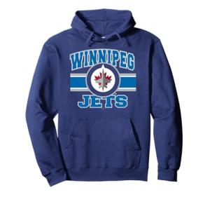 Winnipeg Jets Stripe Navy Officially Licensed Pullover Hoodie