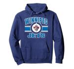Winnipeg Jets Stripe Navy Officially Licensed Pullover Hoodie