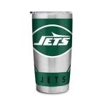 Rico Industries NFL Football New York Jets 20oz Stainless Steel Tumbler with Lid - Great For Coffee, Tea, Water or Cocktails