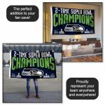 Seattle Seahawks 2 Time Super Bowl Champions Banner Flag