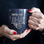 Rico Industries NFL Football Tennessee Titans Dad Navy 16 oz Team Color Laser Engraved Speckled Ceramic Coffee Mug
