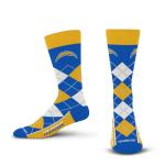 For Bare Feet NFL LOS ANGELES CHARGERS Argyle Remix Premium Dress Sock Team Color OSFM