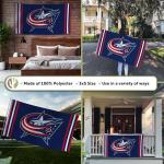 Desert Cactus Columbus Blue Jackets Flag NHL 100% Polyester Indoor Outdoor 3x5 feet National Hockey League Team Flags (Flag B)