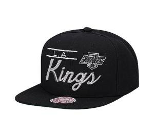 Mitchell & Ness Los Angeles Kings Vintage NHL Team Retro Lock Up Black Gray Snapback Hat Cap