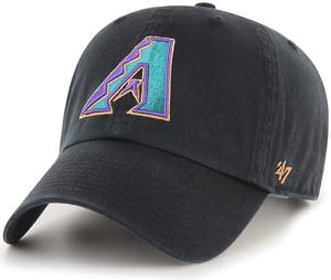 47 Brand MLB Cooperstown Primary Logo Clean Up Adjustable Baseball Cap Hat, Adult One Size Fits All - Arizona Diamondbacks Black