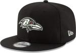 New Era NFL 9FIFTY Black/White Adjustable Snapback Hat Cap One Size Fits All (Baltimore Ravens)