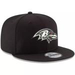 New Era NFL 9FIFTY Black/White Adjustable Snapback Hat Cap One Size Fits All (Baltimore Ravens)