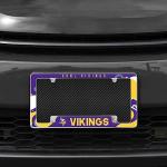 Rico Industries NFL Football Minnesota Vikings Wave 12" x 6" Chrome All Over Automotive License Plate Frame