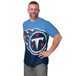 FOCO Tennessee Titans NFL Mens Cropped Big Logo Colorblock Rash Guard - L