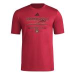 adidas Mens Atlanta United Pre-Game Short Sleeve Soccer T-Shirt,Team Victory Red/Atlanta United,X-Large