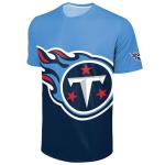 FOCO Tennessee Titans NFL Mens Cropped Big Logo Colorblock Rash Guard - L