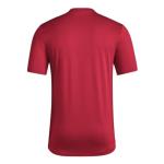 adidas Mens Atlanta United Pre-Game Short Sleeve Soccer T-Shirt,Team Victory Red/Atlanta United,X-Large