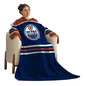 Snuggie Edmonton Oilers – The Original Wearable Blanket with Sleeves | Super Soft Fleece | As Seen on TV | Officially Licensed NHL Gear