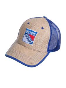 Calhoun NHL Surf & Skate Team Logo Snapback Straw Trucker Baseball Hat (New York Rangers)