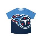 FOCO Tennessee Titans NFL Mens Cropped Big Logo Colorblock Rash Guard - L