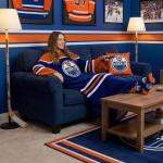 Snuggie Edmonton Oilers – The Original Wearable Blanket with Sleeves | Super Soft Fleece | As Seen on TV | Officially Licensed NHL Gear