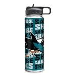 Rico Industries NHL Hockey San Jose Sharks 22oz Stainless Steel Tumbler with Lid - Great For Coffee, Tea, Water or Cocktails