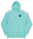 adidas Mens CON22 Austin FC MLS - Major League Soccer All Weather Wind Breaker Light Jacket, Clear Mint/White, Large
