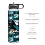 Rico Industries NHL Hockey San Jose Sharks 22oz Stainless Steel Tumbler with Lid - Great For Coffee, Tea, Water or Cocktails