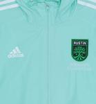 adidas Mens CON22 Austin FC MLS - Major League Soccer All Weather Wind Breaker Light Jacket, Clear Mint/White, Large