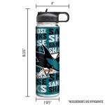 Rico Industries NHL Hockey San Jose Sharks 22oz Stainless Steel Tumbler with Lid - Great For Coffee, Tea, Water or Cocktails