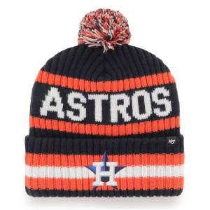 47 MLB Unisex-Adult Primary Logo Bering Cuffed Knit Pom Beanie Hat One Size (US, Alpha, One Size, Houston Astros)