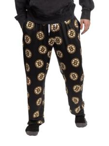Calhoun NHL Surf & Skate Men's Scatter Print Team Logo Pajama Pants (XX-Large, Boston Bruins)