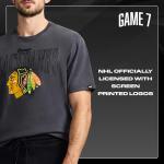GAME 7 x NHL Men's Officially Licensed Graphic Short Sleeve Lightweight Classic Crew Neck Cotton T-Shirt Black