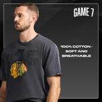GAME 7 x NHL Men's Officially Licensed Graphic Short Sleeve Lightweight Classic Crew Neck Cotton T-Shirt Black