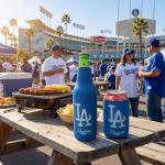 ‌MLB Los Angeles Dodgers Can & Bottle Holder Insulator Beverage Cooler, Insulated Neoprene for Beer, Keeps Drinks Cold for Game Day, and Outdoor Events, LA Dodgers Gifts