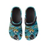 FOCO Jacksonville Jaguars NFL Mens Historic Print Clog with Strap - S