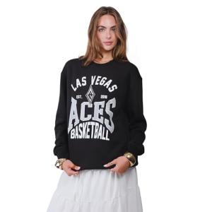 Ultra Game WNBA Official Unisex Super Soft Oversized Crewneck Sweatshirt, Las Vegas Aces, Sand, Medium