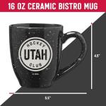 Rico Industries NHL Hockey Utah Hockey Club Black 16 oz Team Color Laser Engraved Speckled Ceramic Coffee Mug
