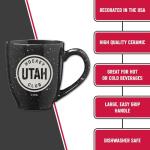 Rico Industries NHL Hockey Utah Hockey Club Black 16 oz Team Color Laser Engraved Speckled Ceramic Coffee Mug